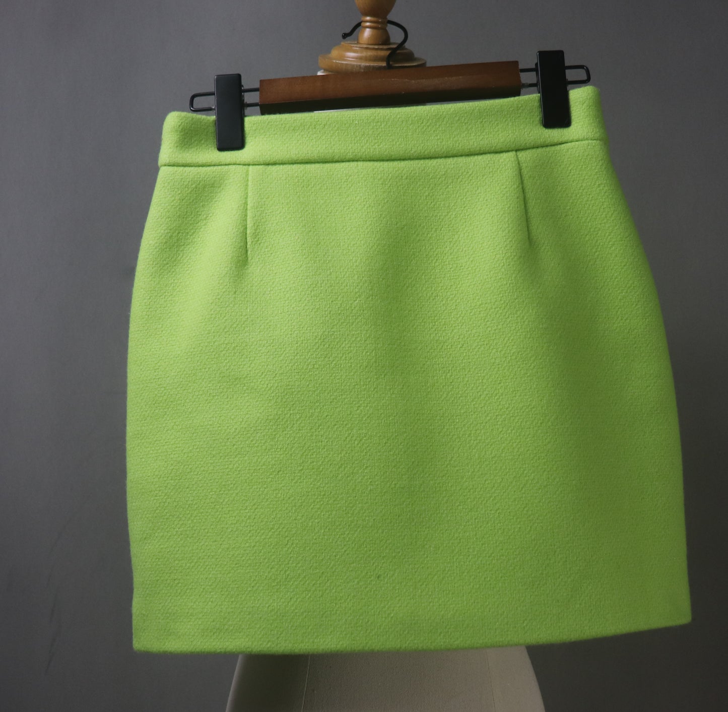 Women’s Custom Lime Green Tweed Suit with Black Collar