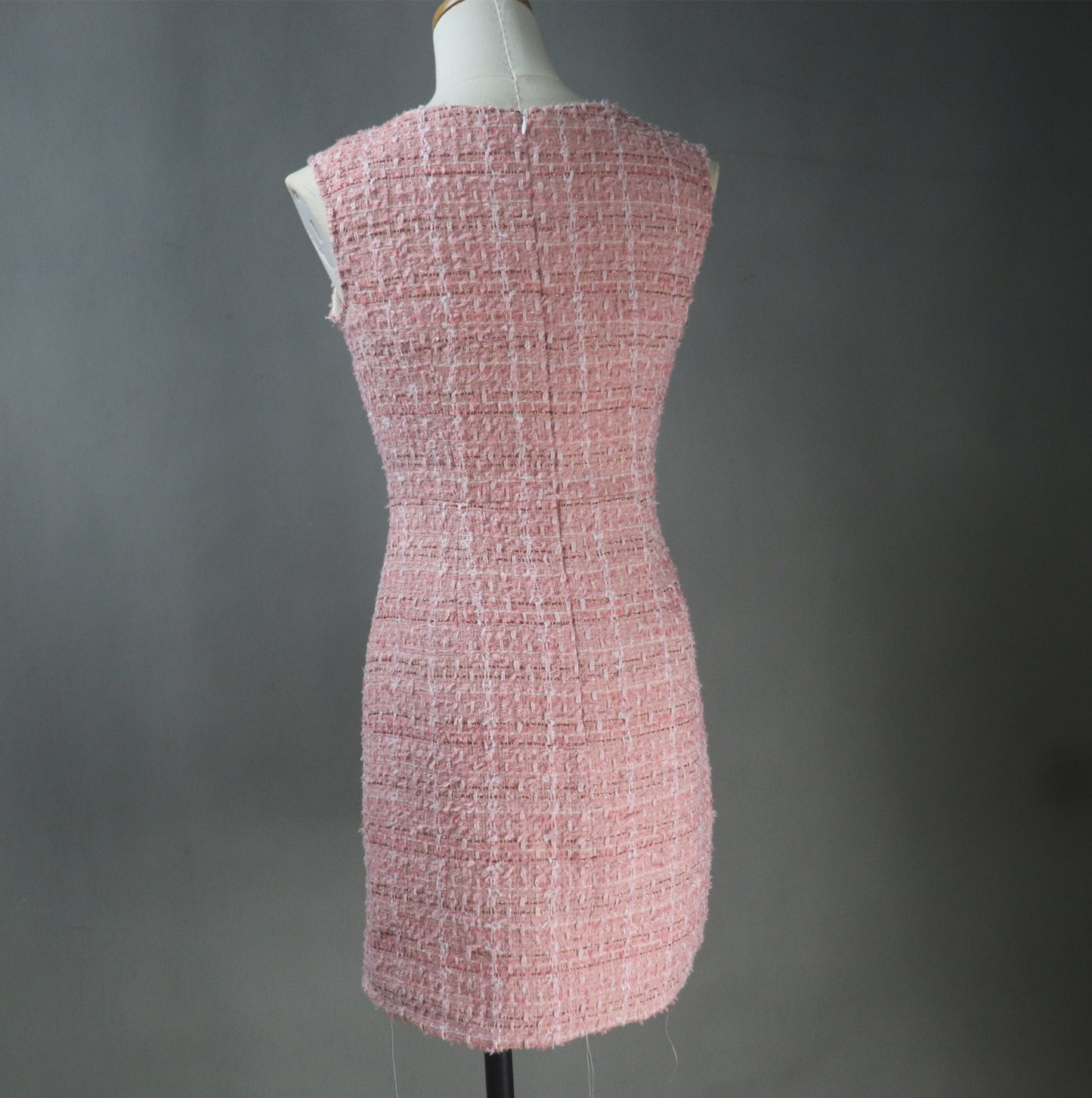 Custom Made Pink Suit Tweed Jacket + Bow Dress
