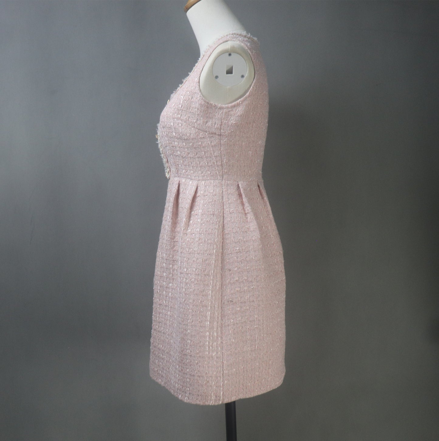 Pink Tweed Dress Suit Custom Made in Plus / Petite Size with Matching Crop Jacket