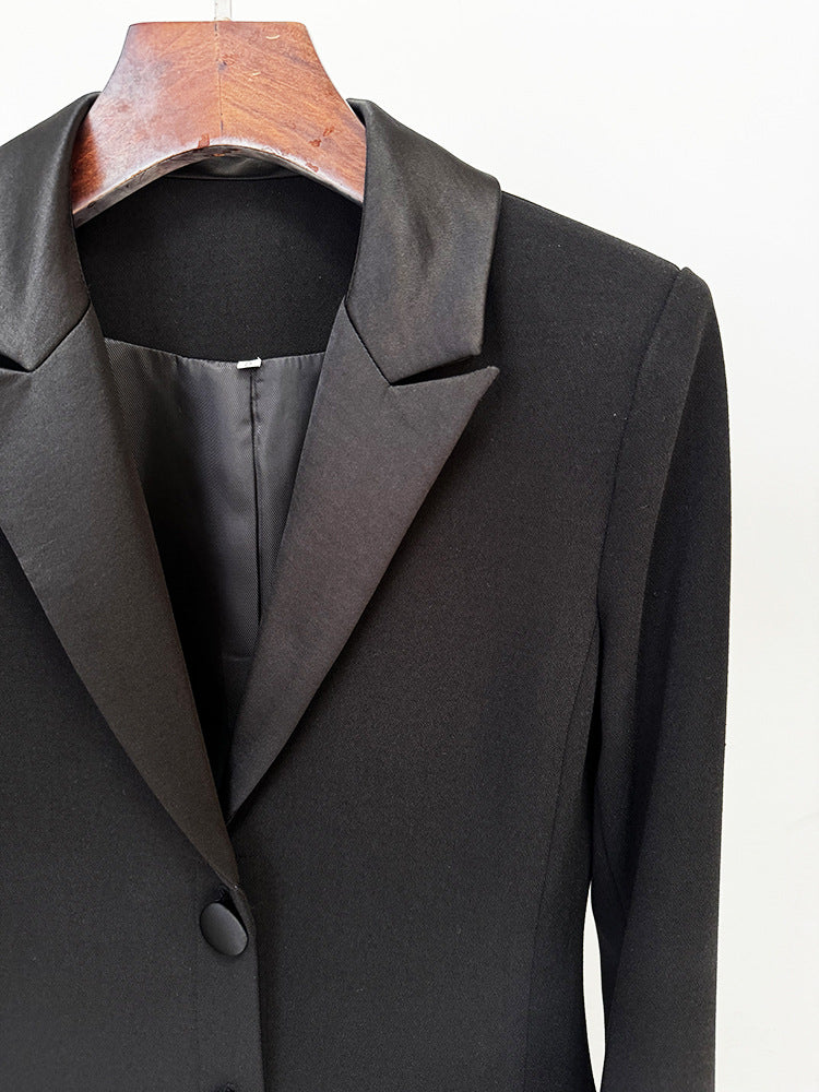 Women Maxi Fishtail Dress Gown Black with Luxury Hand Sewn Diamonds Jewellery