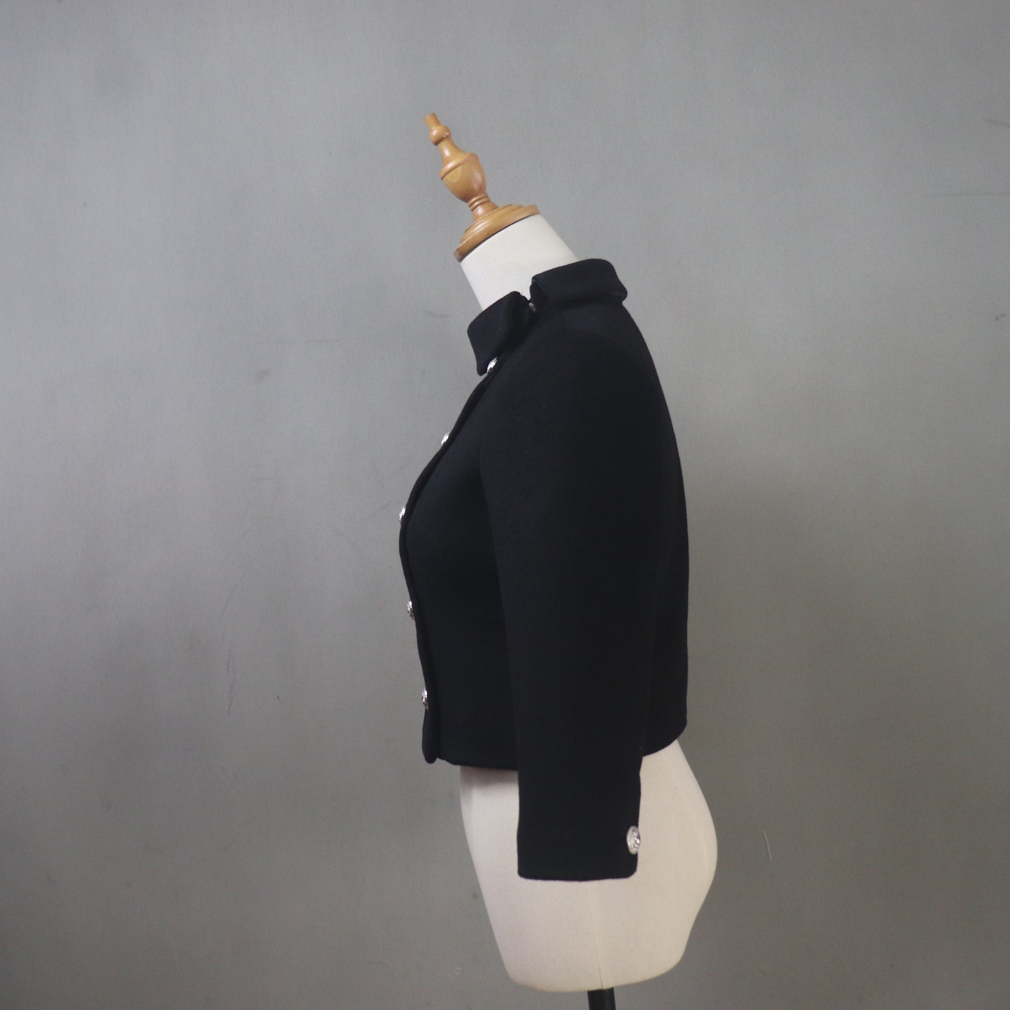 Custom Make Black Wool Cropped Jacket