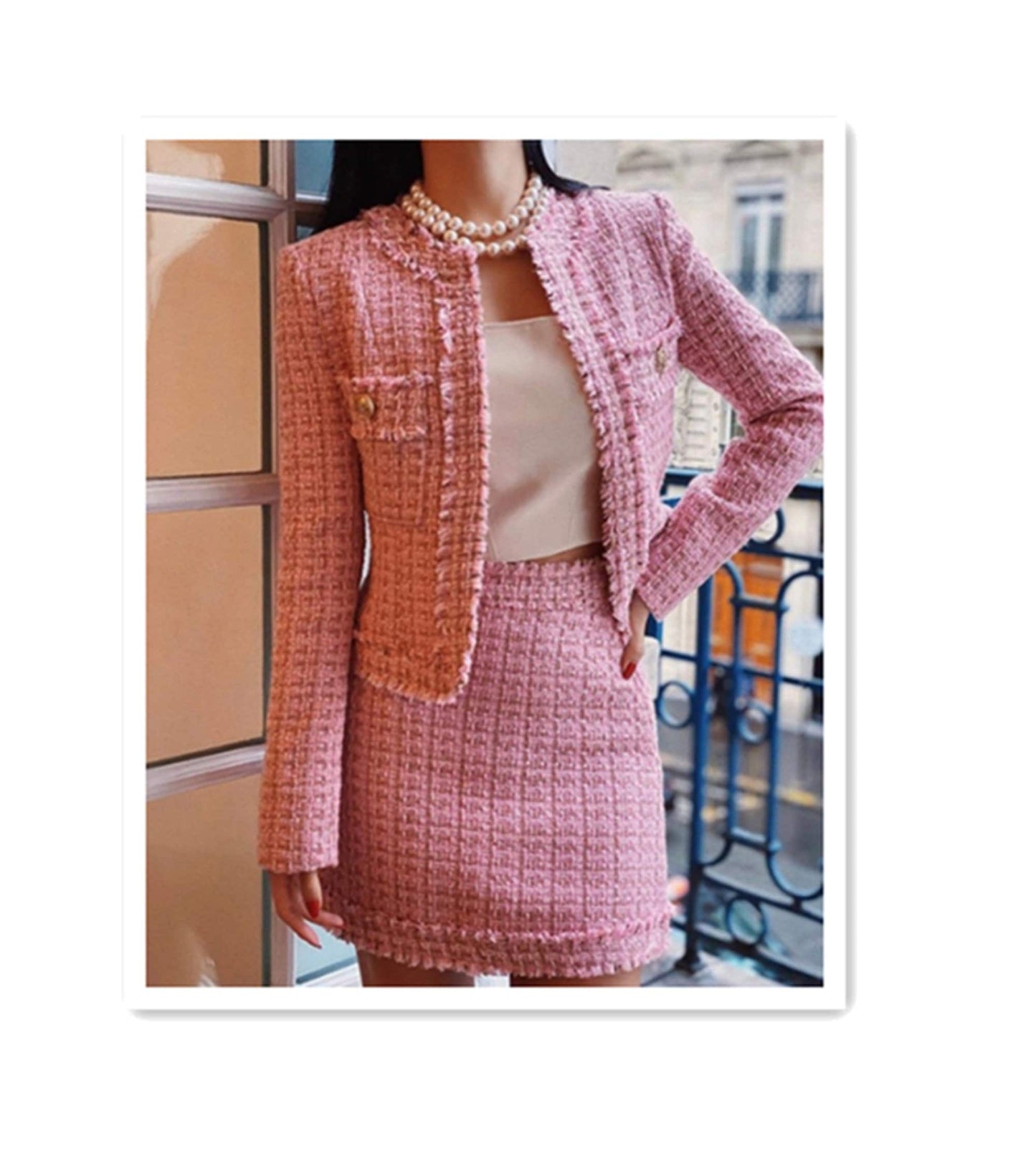 Custom Made Tweed suit. Have Children Size. Perfect for Office wear, business meeting, Homecoming, Church events, Graduation Ceremony, Pageant, Wedding, Job Interview, Party, Dinner, Afternoon Party etc.