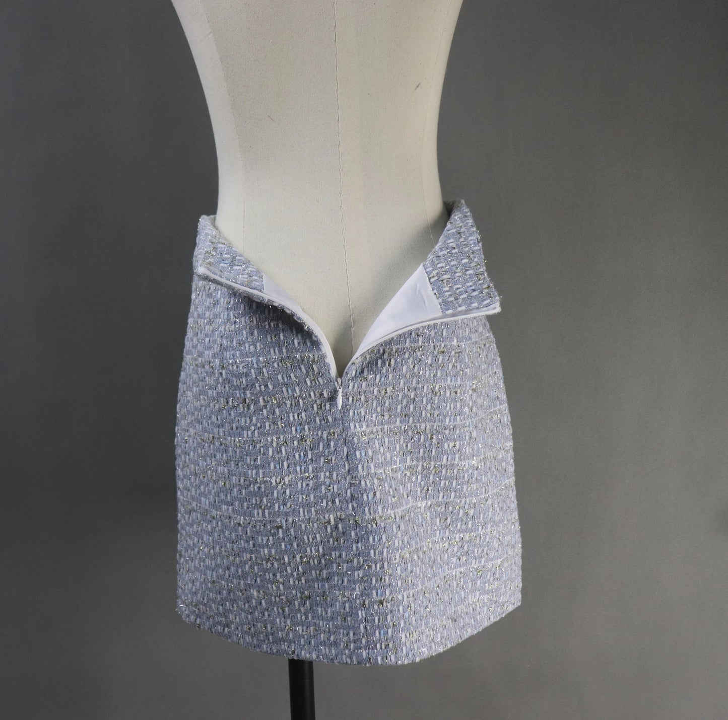 Ladies Blue Hand Made Custom Made Pearl Ruffle Trim Tweed Blazer + Skirt / Shorts Suit (10% discount) "More Than 10% Additional Discount when you buy both Jacket +Skirt or Jacket + Shorts" UK CUSTOMER SERVICE! Women Custom Blue Hand Made Custom Made Pearl Ruffle Trim Tweed Blazer + Skirt / Shorts Suit (more than 10% discount) - It is critical that you know your waist ,hip and bust measurements; please do not guess your size based on other clothes you wear.