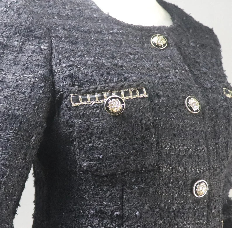 Women's CUSTOM MADE Golden Pattern Decor Jacket Blazer - Fashion Pioneer
