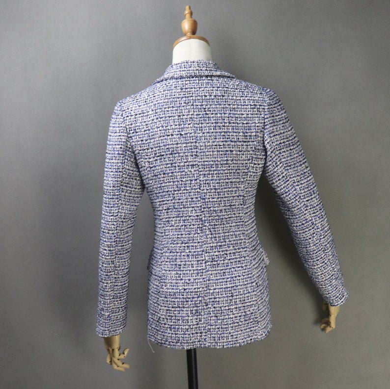 Women's CUSTOM MADE Tweed Dark Blue Jacket Coat Blazer+ Dress/ Skirt/ Trousers UK CUSTOMER SERVICE! Women's CUSTOM MADE Tweed Dark Blue Jacket Coat Blazer+ Dress/ Skirt/ Trousers, can worn for official use, interview , ceremony and college inauguration. Dry Cleaning and no machine washable. We offer Dress, Shorts, Skirts, Trousers for the suit