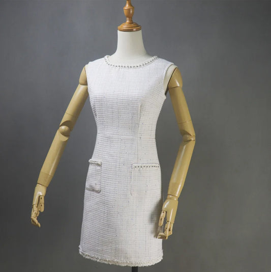 HandMade Round Neck Pearls Trim Sleeveless Dress + Matching Jacket White for Teenage Girls From teenagers to grandmothers, everybody can wear our expertly made mini dress. Large size, Extra Size, Plus Size, and other bespoke needs are catered to. Dressing party, dinner, night out, and wedding guests can be difficult and time-consuming. While you want to stand out, you don't want to compete for the bride's attention. Your wedding guest dress should not only be stylish but also cosy.