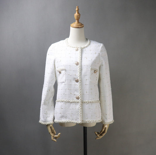 Tailor Made White Tweed Blazer White Coat+ Skirt/ Shorts Checked Suit for Women UK CUSTOMER SERVICE! Tailor Made White Tweed Blazer White Coat+ Skirt/ Shorts Checked Suit for Women, can worn for college inauguration, ceremony and official use. All items are made to order. Please advise your height, weight and body measurements ( Bust, shoulder, Sleeves, Waist and Length etc). Our tailors will make the order for you! Materials: Tweed