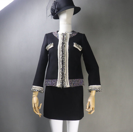 Wool Black Jacket Coat Blazer Custom Made For Women UK CUSTOMER SERVICE! Wool Black Jacket Coat Blazer Custom Made For Women - This is 50% wool and Tweed fabric. Unique look. Dry Cleaning and No machine wash. Feel light weight and worn for all occasion. Front tassel and round neck. No matter if you're heading out to shop or to the office. Feel free to wear with Shorts or Skirt or Trousers. We offer Shorts, Skirts, Trousers for the suit.