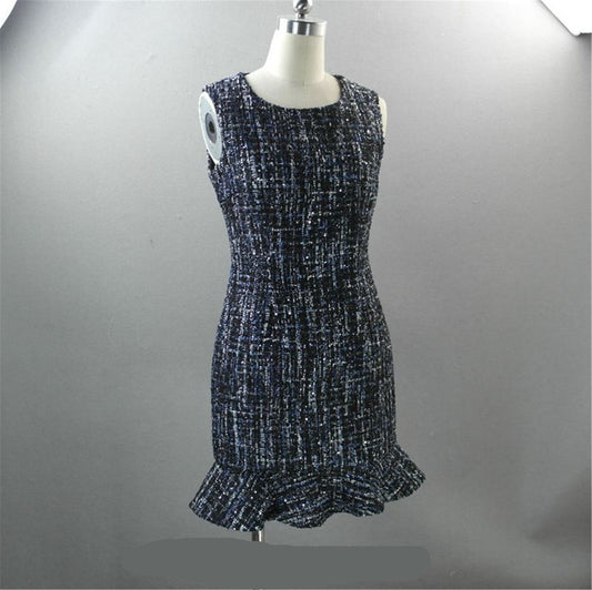 Round Neck Tweed Fishtail Dress With Four Colours for Women  UK CUSTOMER SERVICE! Round Neck Tweed Fishtail Dress With Four Colours for Women - We have four different coloured of Tweed fishtail dress. Can wear outside and suits for all season. Round neck with back zip. All items are made to order. Please advise your height, weight and body measurements ( Bust, shoulder, Sleeves, Waist and Length etc). Our tailors will make the order for you!  Materials: Polyester
