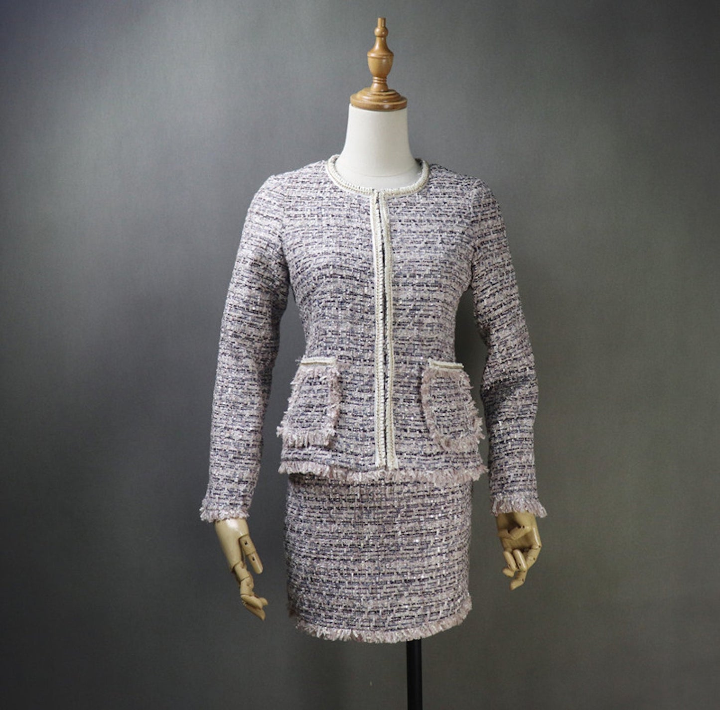 Tailor Made Tweed Blazer Coat+ Skirt/ Shorts Suit Sequinned Tassel Fringe UK CUSTOMER SERVICE! Tailor Made Tweed Blazer Coat+ Skirt/ Shorts Suit Sequinned Tassel Fringe, Can worn for official use, Ceremony, Collage Inaugurations. All items are made to order. Please advise your height, weight and body measurements ( Bust, shoulder, Sleeves, Waist and Length etc). Our tailors will make the order for you! Materials: Tweed