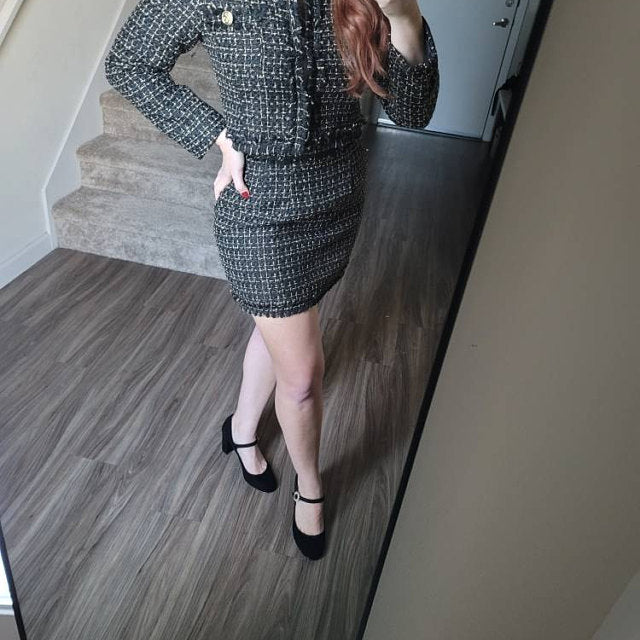 Women's Designer Inspired Custom Made Tweed Blazer + Skirt Suit UK CUSTOMER SERVICE! Women's Designer Inspired Custom Made Tweed Blazer + Skirt Suit - Homecoming Suits, One of the popular custom suits and best selling product from our shop. Can wear for Fashion Model wear, wedding, church wear, events, Birthday party, Inauguration, Ceremony, Outside wear, night out ,Dinner with partner and friends. More comfort and chic look. We have both Suits and skirts with best price.