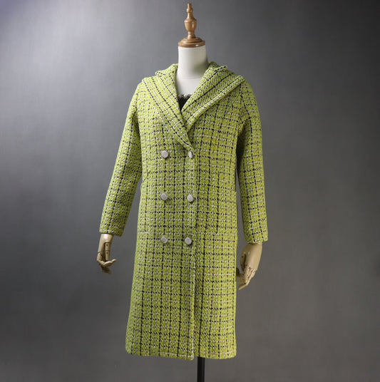 Women's Yellow Winter Tailor MADE Checked Long Warm Coat UK CUSTOMER SERVICE! Women's Yellow Winter Tailor MADE Checked Long Warm Coat - Yellow Checked warm coat can worn for Winter season and Autumn season. Feel comfort and elegant. All items are made to order. Please advise your height, weight and body measurements ( Bust, shoulder, Sleeves, Waist and Length etc). Our tailors will make the order for you! Materials: Wool blend (20% Wool)