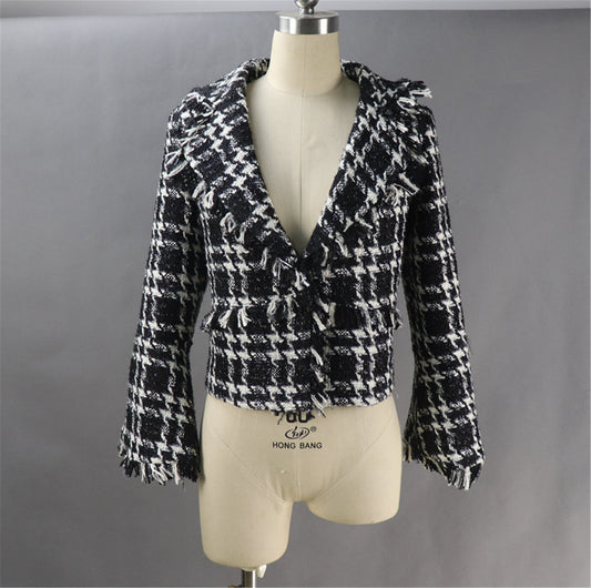 CUSTOM MADE for women Sparkle Thread Tassel Tweed Jacket Coat UK CUSTOMER SERVICE! CUSTOM MADE for women Sparkle Thread Tassel Tweed Jacket Coat - Coat can worn for winter season, feel more comfort and warm during cool days. Front pockets with buttons. Made of high quality material. Super soft and lightweight, comfortable and skin-friendly, keep you warm in cold weather.