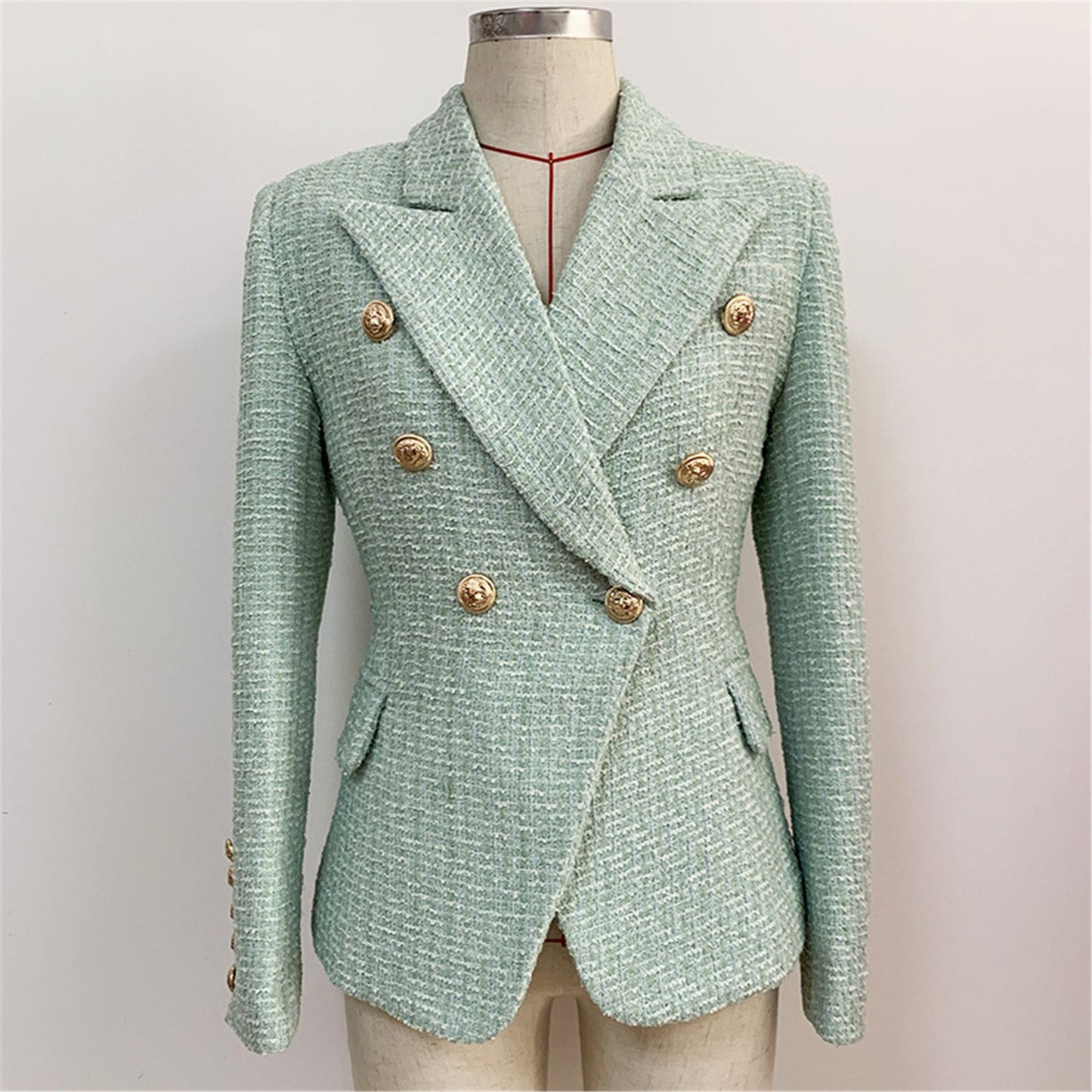 Women's Sequin Designer Inspired Metal Mint Green Tweed Blazer UK CUSTOMER SERVICE! Women's sequin Designer Inspired Metal Mint Green Tweed Blazer - Finished off with statement sequin design all over and pockets, this blazer is the ultimate festive power suit. Fully lined , long sleeves and buttons. A great proposition for an evening out. Sequin blazer. We want you to be happy with our products! For the best fit, please refer to the detailed table of our sizes,