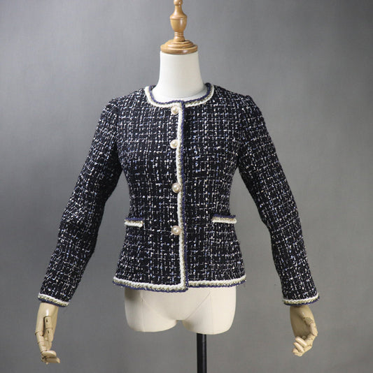 Women's Checked Jacket Coat Blazer CUSTOM MADE Pearl Buttons - Fashion Pioneer