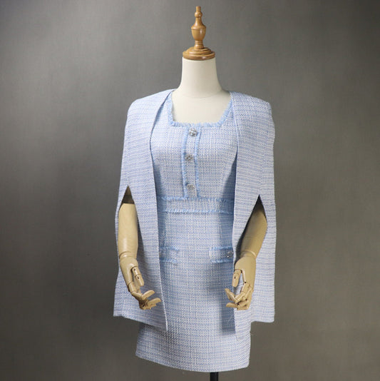 Women's CUSTOM MADE Tweed Blue Coat Cape + Dress/ Skirt/ Trousers UK CUSTOMER SERVICE! Women's CUSTOM MADE Tweed Blue Coat Cape + Dress/ Skirt/ Trousers, can worn for official use, interview , ceremony and college inauguration. Dry Cleaning and no machine washable. We offer Dress, Shorts, Skirts, Trousers for the suit