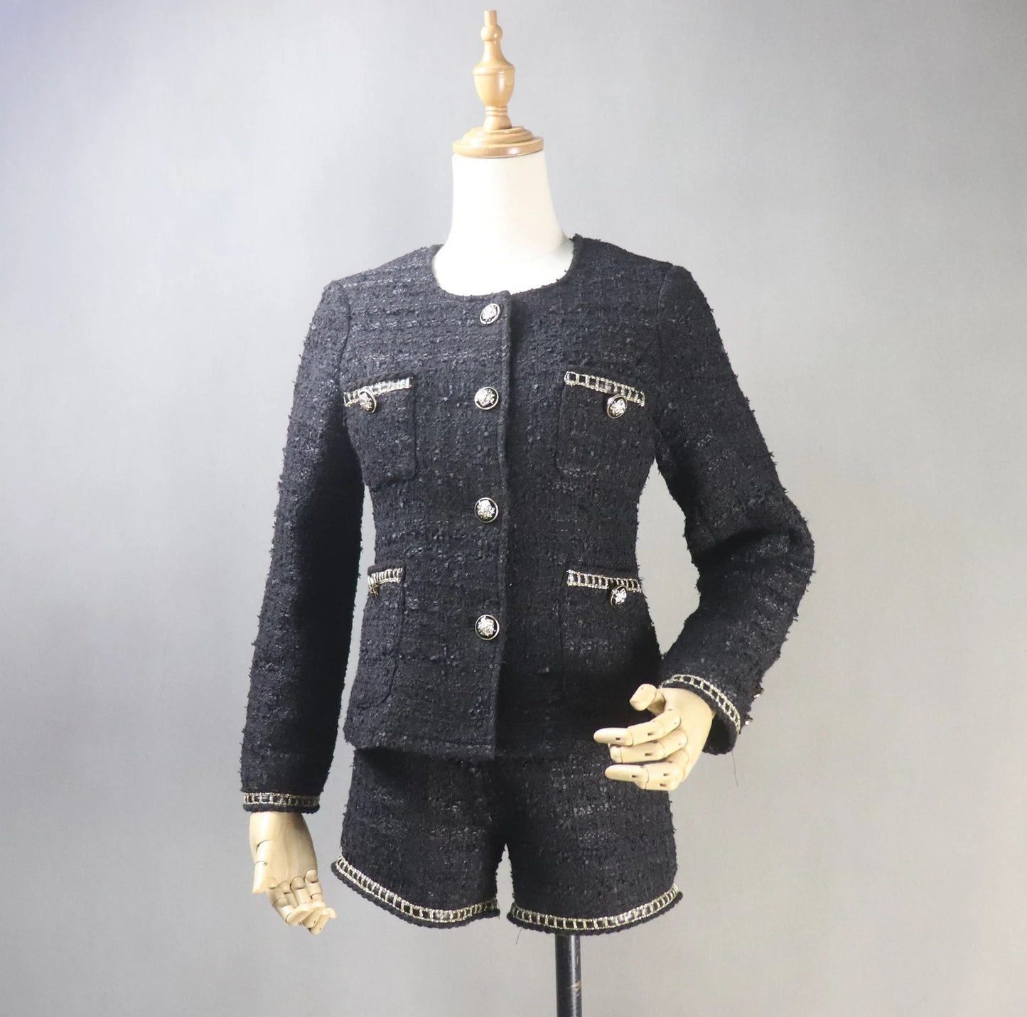 Women's CUSTOM MADE Golden Pattern Decor Jacket Blazer - Fashion Pioneer