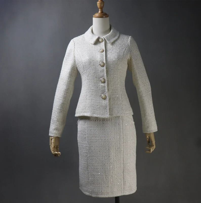 Women's Hand Made Vintage Style Light Beige Tweed Jacket Coat Blazer UK CUSTOMER SERVICE! Women's Hand Made Vintage Style Light Beige Tweed Jacket Coat Blazer - Suits and Coat have unique style. We offer Shorts, Skirts, Trousers for the suit. Our tailor will make as per customer requirement like with pocket, sleeveless, without pocket etc.