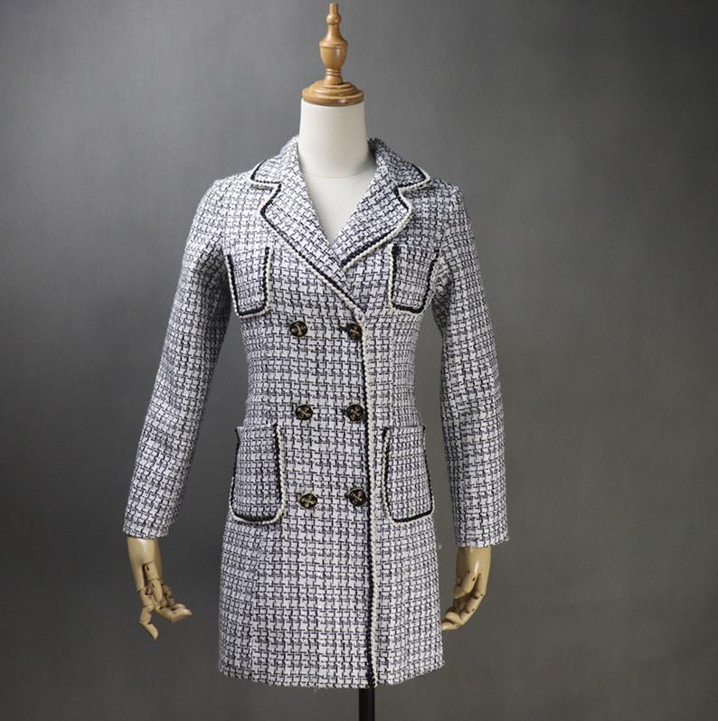 CUSTOM MADE Long White Coat Jewellery Checked Double Breasted Tweed for Women UK CUSTOMER SERVICE! CUSTOM MADE Long White Coat Jewellery Checked Double Breasted Tweed for Women, Can worn for ceremony, college Inauguration , Party, Night Out and Evening Friends with Dinner. No Machin washable. We offer Shorts, Skirts, Trousers for the suit.