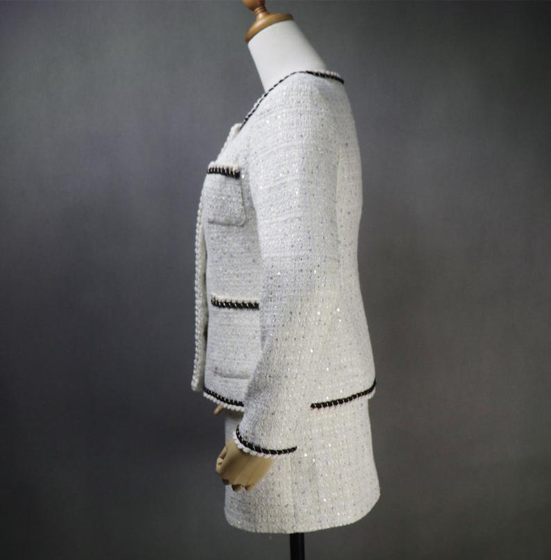 Women's CUSTOM MADE Sequinned Jacket Coat Blazer+Shorts/Skirts/Trousers - Fashion Pioneer