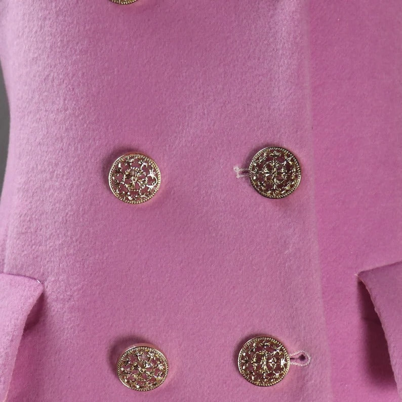 Women's CUSTOM MADE Hot Pink Double Breast Tweed Coat Jacket UK CUSTOMER SERVICE! Women's CUSTOM MADE Hot Pink Double Breast Tweed Coat Jacket - Long Coat have unique style. Can worn for winter season, party wear, night out ,it has front pocket with sequinned design ,white buttons and Long Sleeves. You can feel more comfort and warm. Fully Lined and sharply tailored. Made of comfortable and fantastic fabric, show off your charming curves