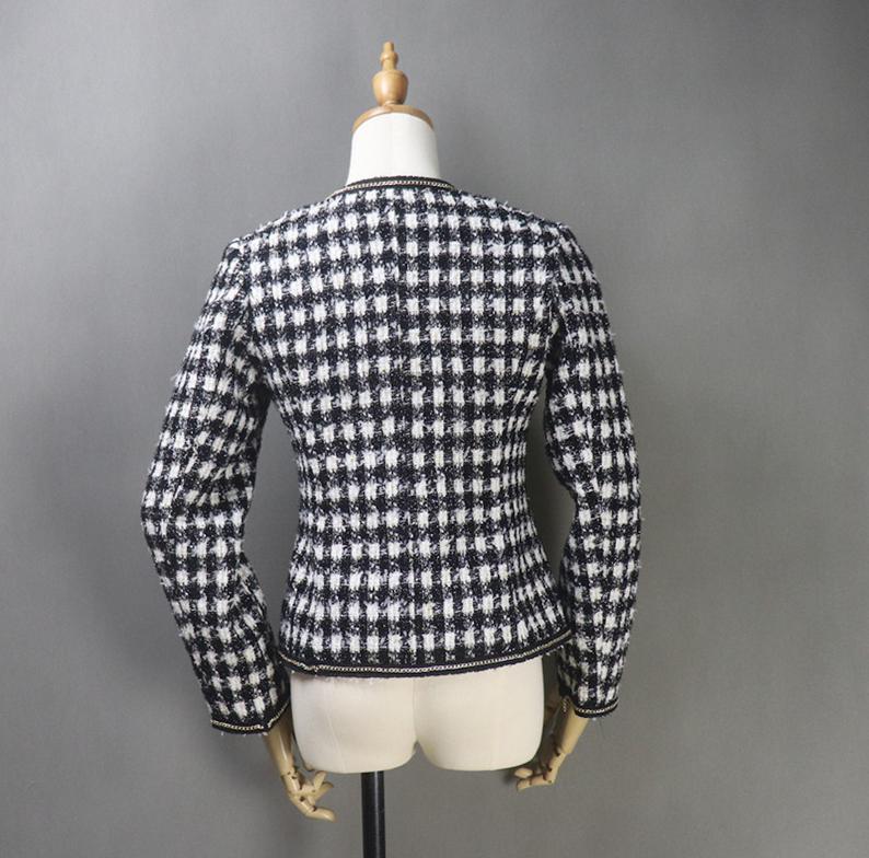Women's CUSTOM MADE Chain Checked Jacket Coat Blazer+Shorts/Skirts/Trousers UK CUSTOMER SERVICE! Women's CUSTOM MADE Chain Checked Jacket Coat Blazer+Shorts/Skirts/Trousers, Can worn for ceremony, college Inauguration , Party, Night Out and Evening Friends with Dinner. No Machin washable. We offer Shorts, Skirts, Trousers for the suit.