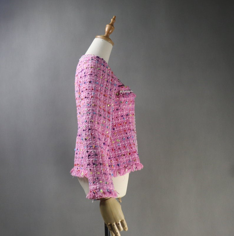 Multi-Colour Dots Pink Jacket Coat Blazer For Womens - Fashion Pioneer