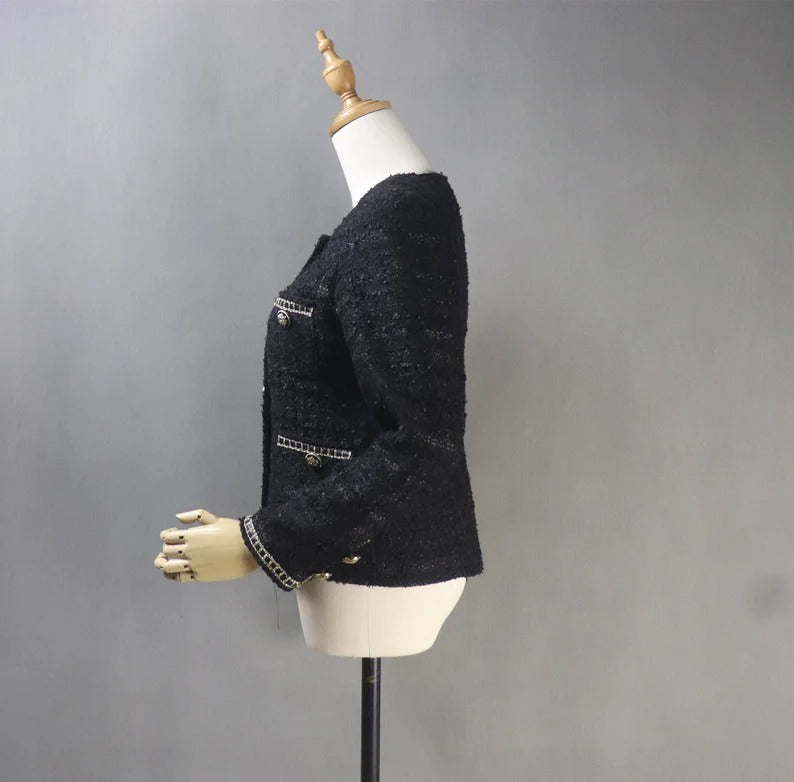 Women's CUSTOM MADE Golden Pattern Decor Jacket Blazer - Fashion Pioneer