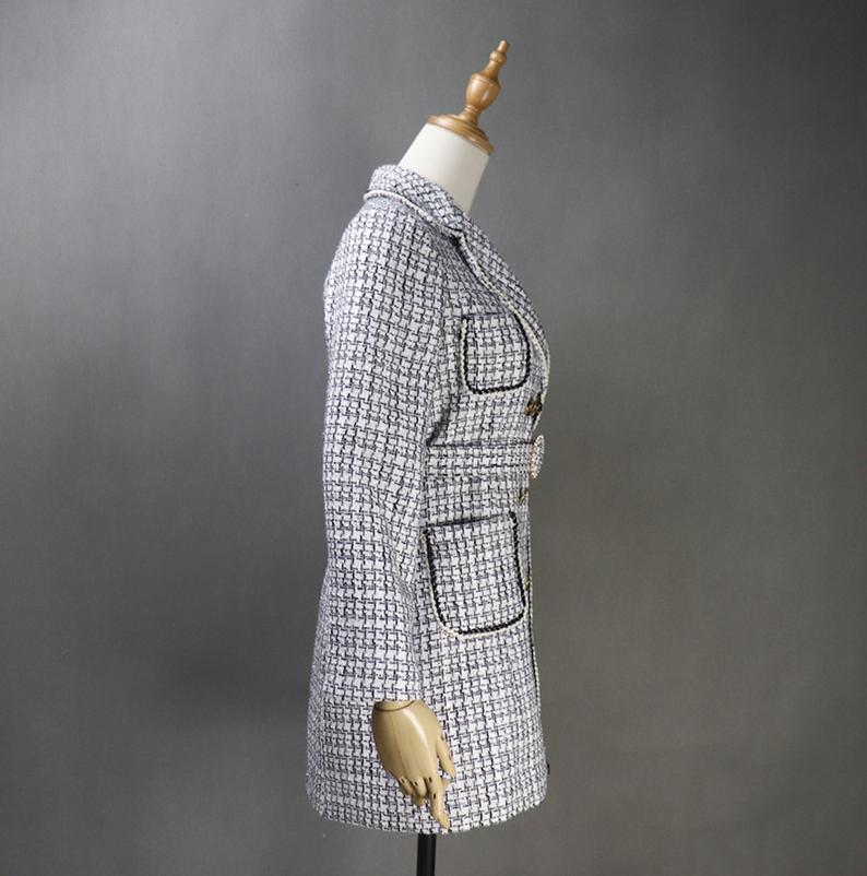CUSTOM MADE Long White Coat Jewellery Checked Double Breasted Tweed for Women UK CUSTOMER SERVICE! CUSTOM MADE Long White Coat Jewellery Checked Double Breasted Tweed for Women, Can worn for ceremony, college Inauguration , Party, Night Out and Evening Friends with Dinner. No Machin washable. We offer Shorts, Skirts, Trousers for the suit.
