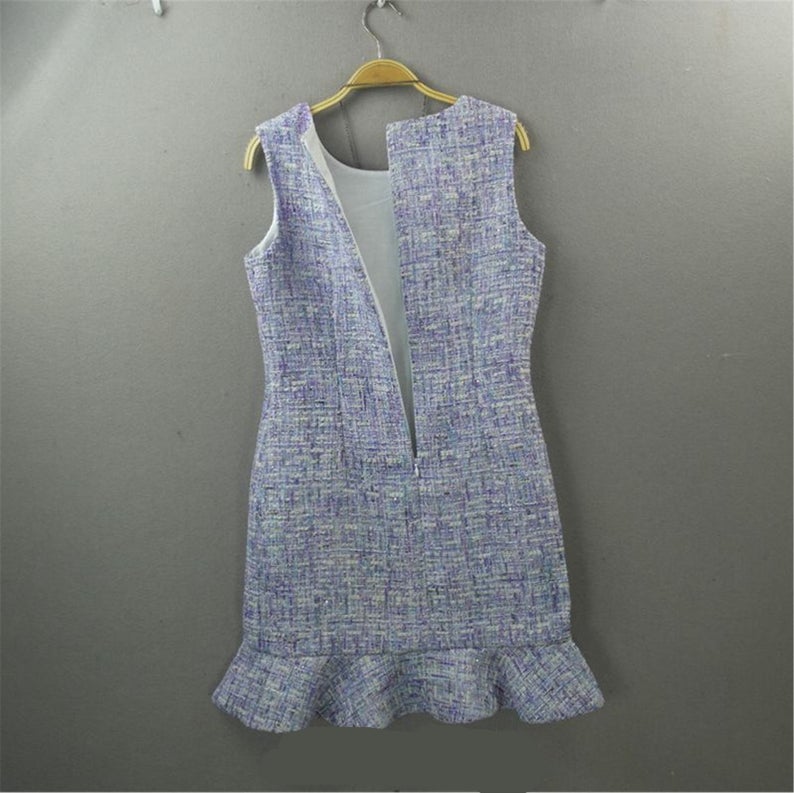 White Round Neck Tweed Fishtail Dress 4 Colours for Womens UK CUSTOMER SERVICE! White Round Neck Tweed Fishtail Dress 4 Colours for Womens - All items are made to order. Please advise your height, weight and body measurements ( Bust, shoulder, Sleeves, Waist and Length etc). Our tailors will make the order for you!. Can wear for all seasons. This is round neck with back zip and fishtail. Feel more comfort and look beautiful. Materials: Polyester
