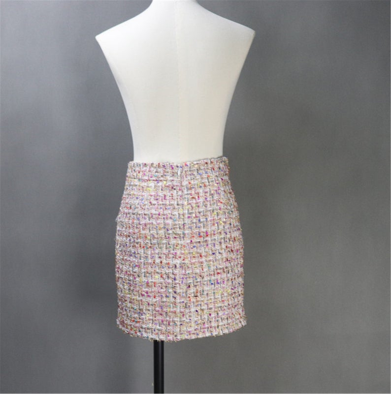 Women's Custom Made Multi-Color Tweed Coat Jacket Blazer+ Vest + Skirt 3 Pieces Suit Pink UK CUSTOMER SERVICE! Women's Custom Made Multi-Color Tweed Coat Jacket Blazer+ Vest + Skirt 3 Pieces Suit Pink, all of our suits can be made with a Skirt or a pair of Shorts or Trousers. All items are made to order. Please advise your height, weight and body measurements ( Bust, shoulder, Sleeves, Waist and Length etc). Our tailors will make the order for you!
