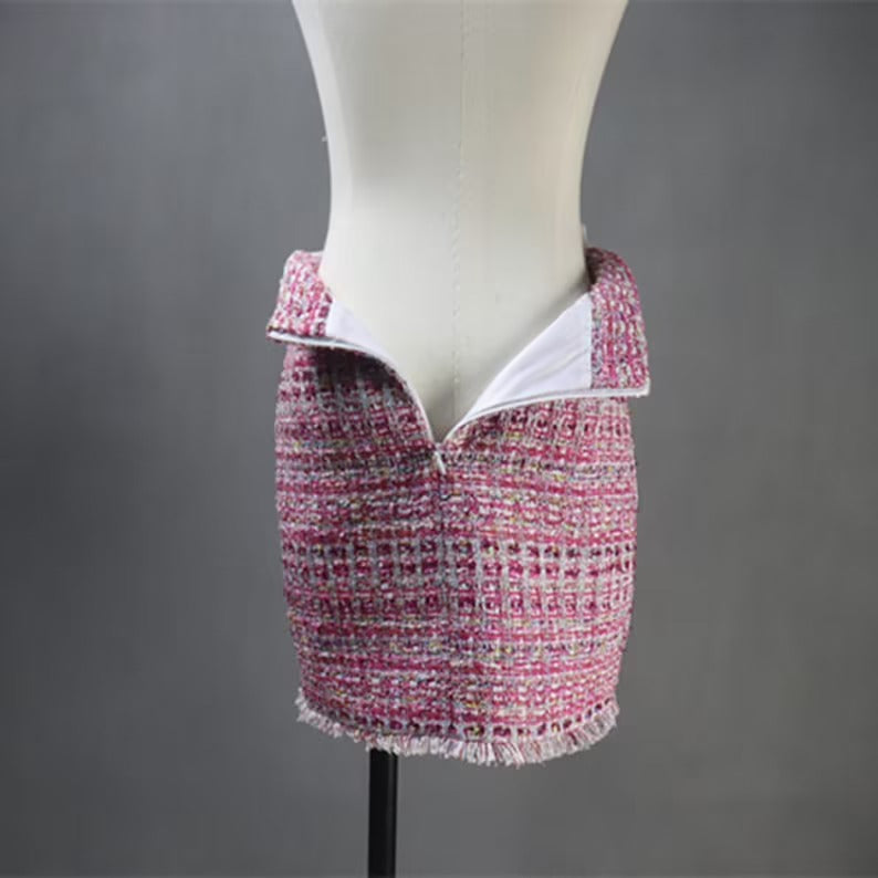 Custom Made Pink Multi-Color Tweed Coat For Womens UK CUSTOMER SERVICE! Custom Made Pink Multi-Color Tweed Coat For Women's - Our tailor will make as per customer requirement like with pocket, sleeveless, without pocket etc. Suit is design with tweed fabric, its unique style and can worn for party, night out, ceremony , inauguration and Functions.