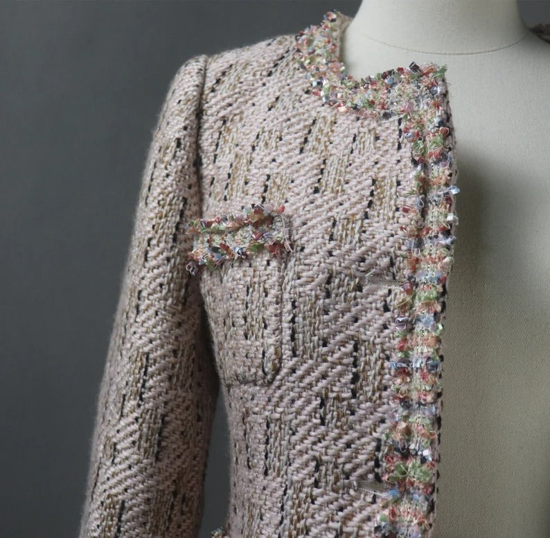 Hand Made Ladies Tweed Blazer Bespoke Suit - tweed blazer womens, hand made suits for women custom tailored womens suits,bespoke tailor made suits,custom built suits,custom made to measure shirts,made to measure tailor near me,getting a bespoke suit custom made tweed,blazer set for women,made to measure suits tailor made suits for women, custom made suits,bespoke suit