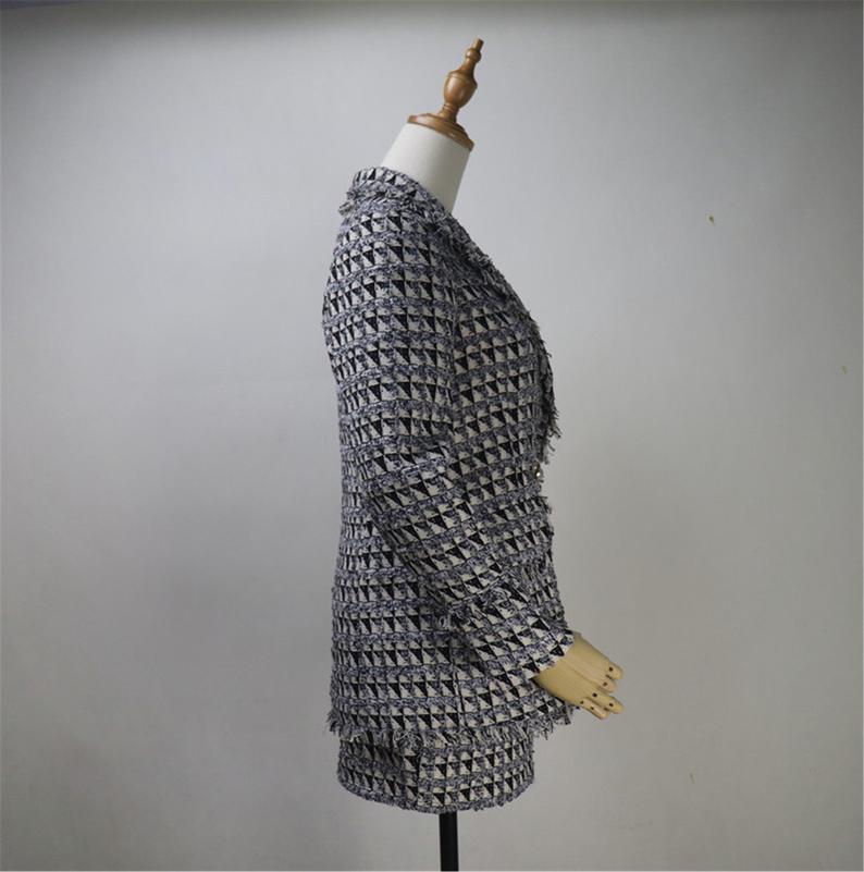 Women CUSTOM MADE Houndstooth Tweed Tassel Fringe Jacket Coat Blazer+ Skirts UK CUSTOMER SERVICE! All of our suits can be made with a Skirt or a pair of Shorts or Trousers. All items are made to order with very experienced tailors. Please advise your height, weight and body measurements ( Bust, shoulder, Sleeves, Waist and Length etc). Our tailors will make the order for you! Materials: tweed