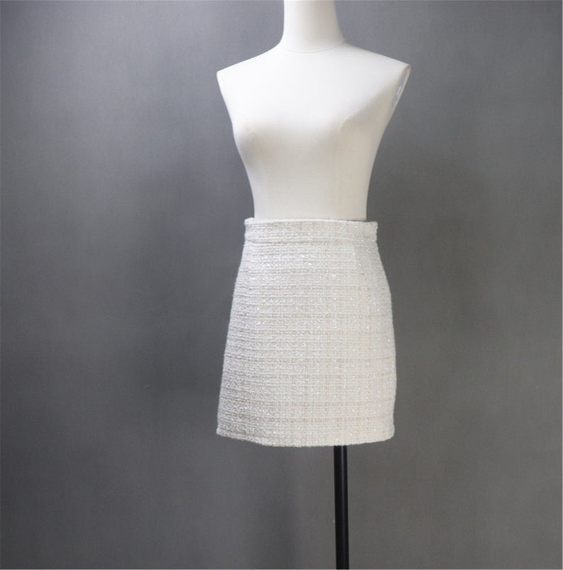 Women's Custom Made Beige Tweed Blazer Coat+ Skirt Suit UK CUSTOMER SERVICE! Women's Custom Made Beige Checked Pattern Tweed Blazer Coat+ Skirt Suit, can wear it for all suitable occasion. This suit with front two pocket, round neck and long sleeves with pearl buttons. Skirt with back zip and our tailor make exact shape and design as per customer requirement. Dry clean and no machine wash.