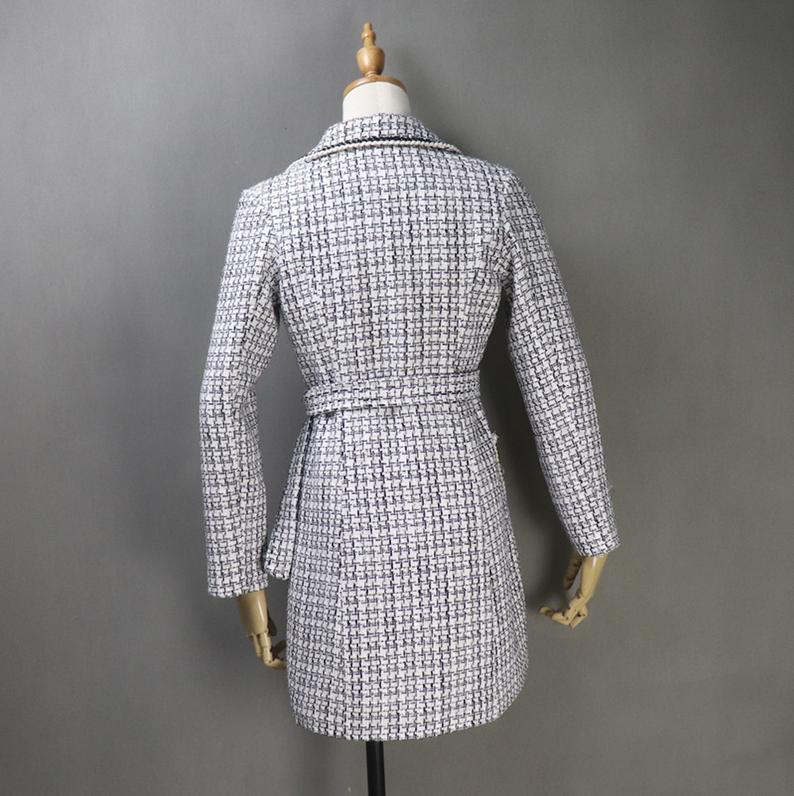 CUSTOM MADE Long White Coat Jewellery Checked Double Breasted Tweed for Women UK CUSTOMER SERVICE! CUSTOM MADE Long White Coat Jewellery Checked Double Breasted Tweed for Women, Can worn for ceremony, college Inauguration , Party, Night Out and Evening Friends with Dinner. No Machin washable. We offer Shorts, Skirts, Trousers for the suit.