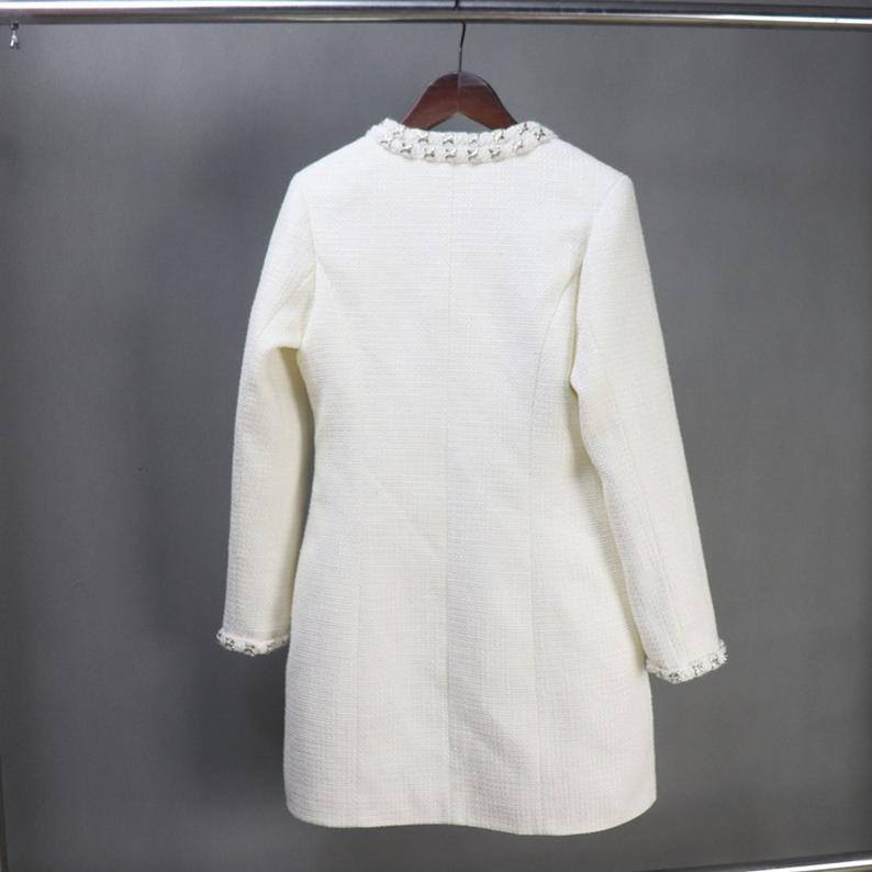 Women's CUSTOM MADE Hand Made Decoration Cream Color Tweed Coat UK CUSTOMER SERVICE! Women's CUSTOM MADE Hand Made Decoration Cream Color Tweed Coat, Can worn for official use, Ceremony, Collage Inaugurations. All items are made to order with very experienced tailors. Please advise your height, weight and body measurements ( Bust, shoulder, Sleeves, Waist and Length etc). Our tailors will make the order for you! Materials: Tweed