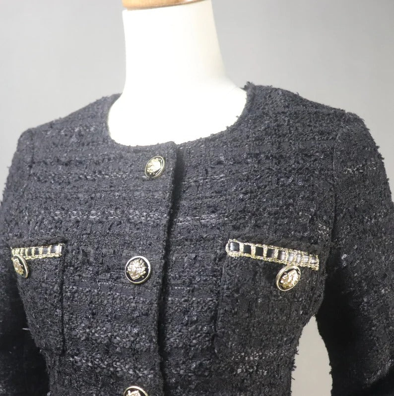 Women's CUSTOM MADE Golden Pattern Decor Jacket Blazer - Fashion Pioneer
