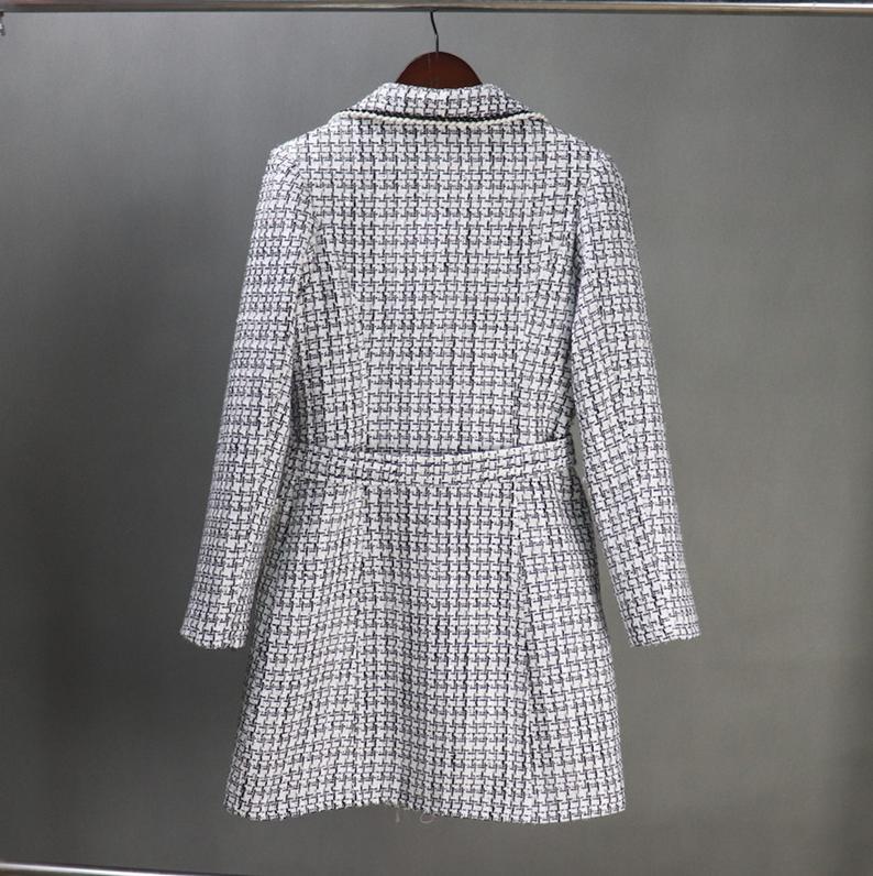 CUSTOM MADE Long White Coat Jewellery Checked Double Breasted Tweed for Women UK CUSTOMER SERVICE! CUSTOM MADE Long White Coat Jewellery Checked Double Breasted Tweed for Women, Can worn for ceremony, college Inauguration , Party, Night Out and Evening Friends with Dinner. No Machin washable. We offer Shorts, Skirts, Trousers for the suit.