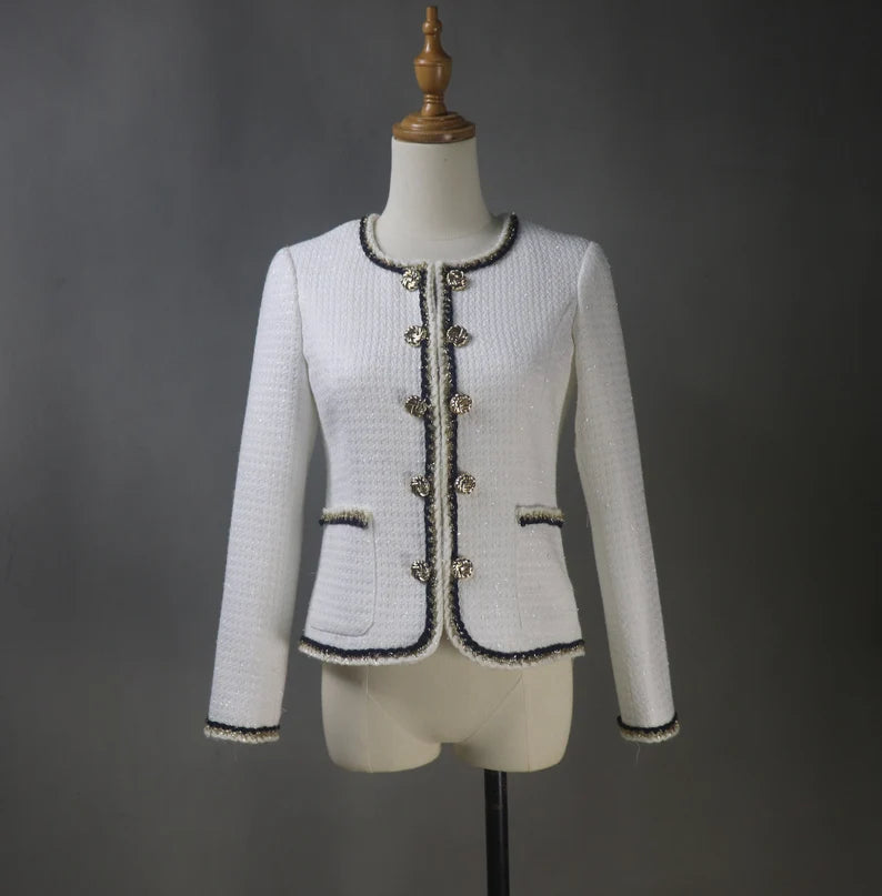 White jacket 2025 black trim