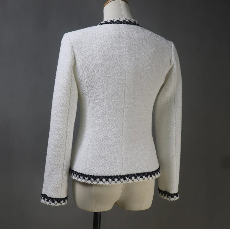 White 2025 tweed suit