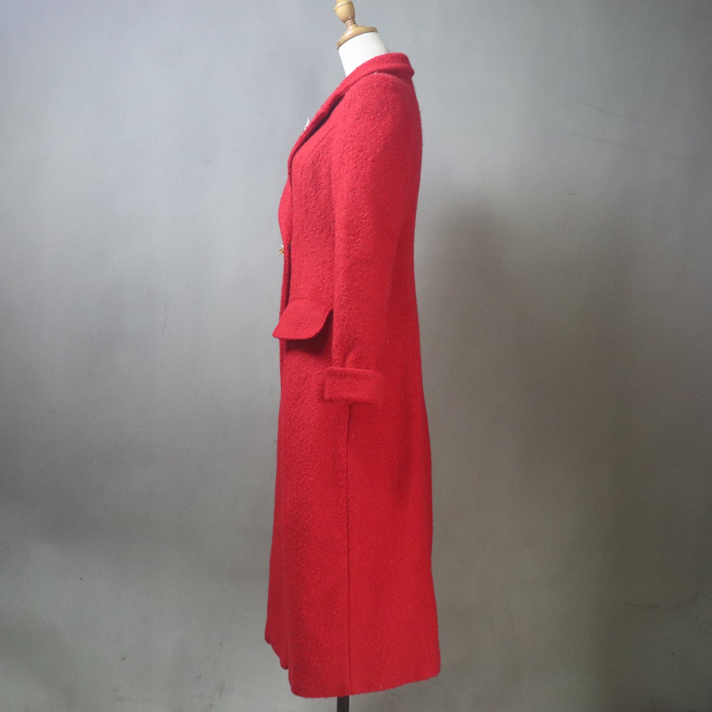 Women’s Extra Long Tweed Wool Coat – Custom Made, Plus Sizes, 24 Colors option