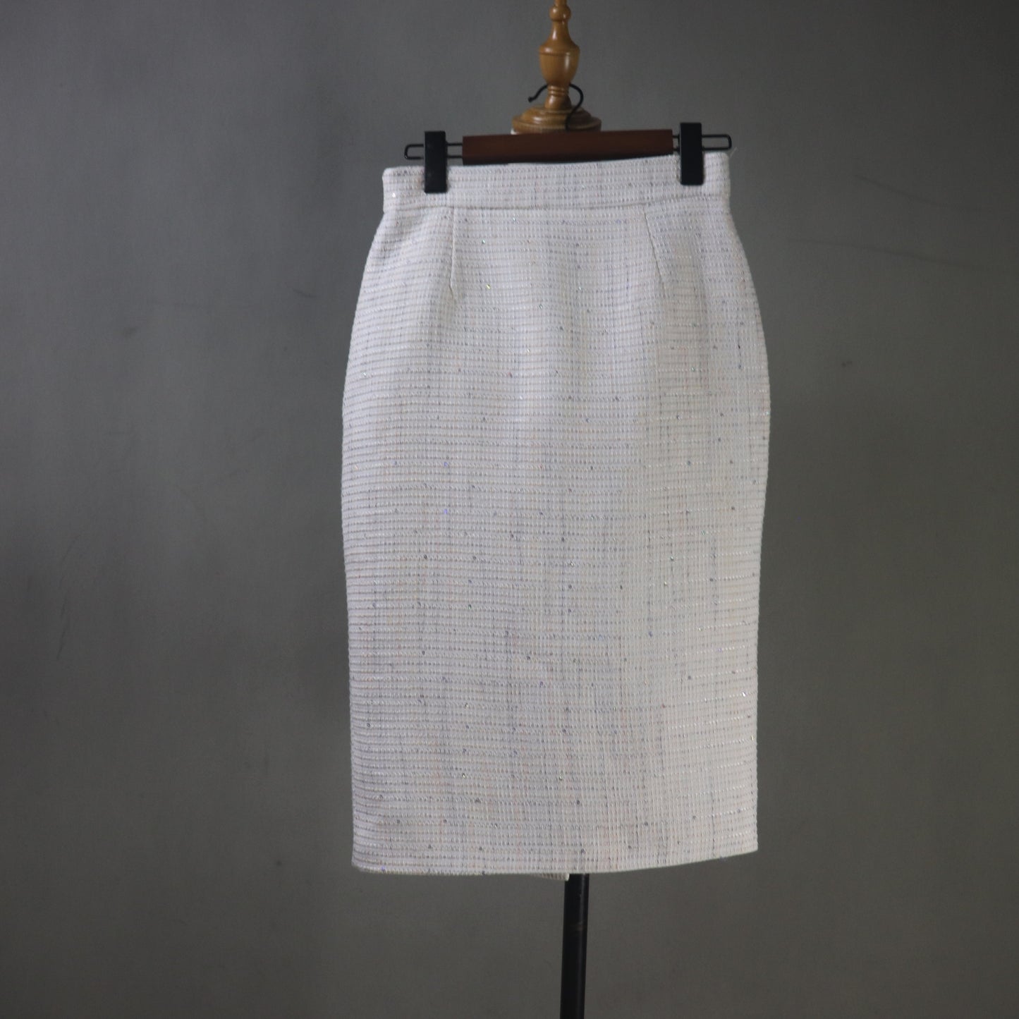 Custom Made Cream White Sequinned Tweed Skirt Suit Set, Any Size - Fashion Pioneer 