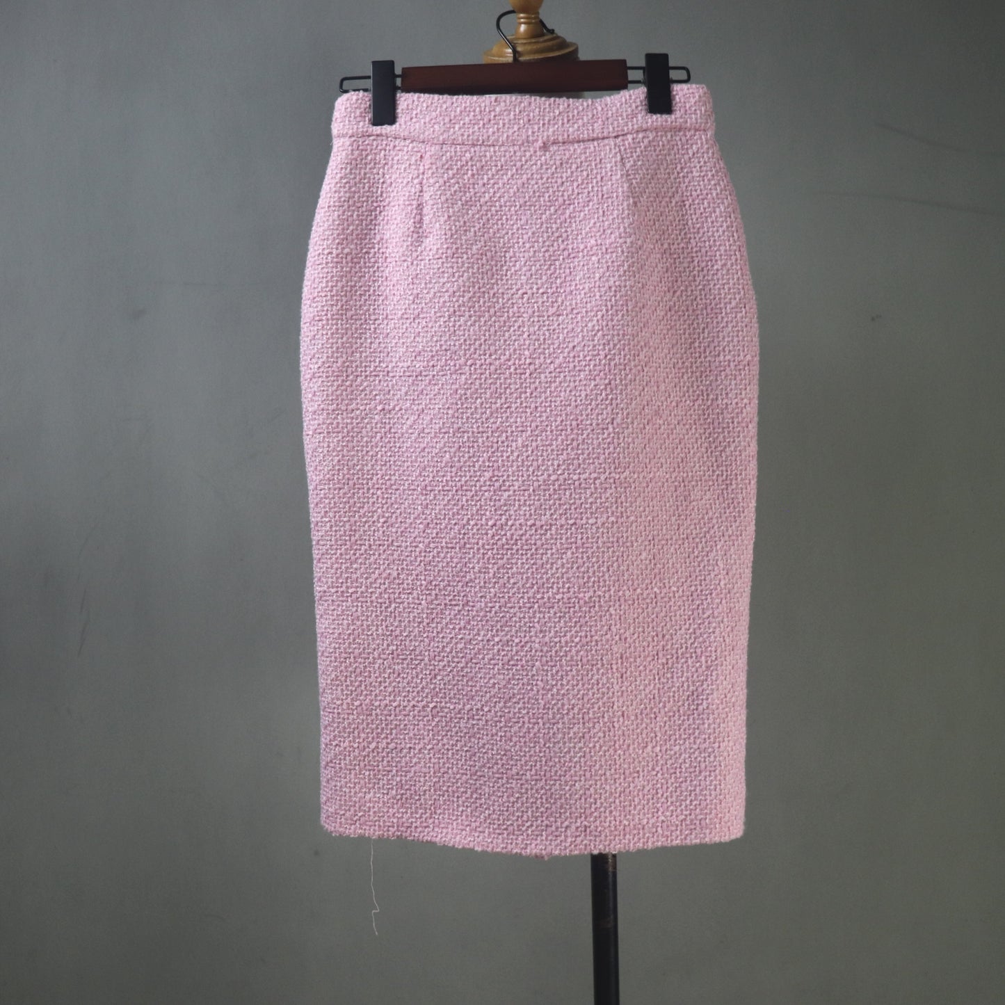Custom Made Pink Tweed Skirt Suit Women | Puff Sleeves | Any Size - Fashion Pioneer 