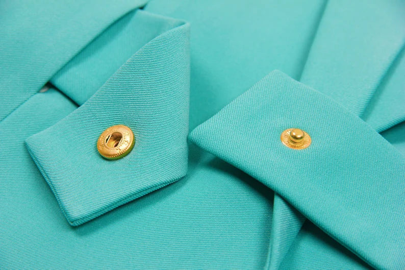 Women's Golden Buttons V Neck Belted Fitted Vest Blue Black Khaki Vest , Office Wear, Suit Vest, Formal Vest