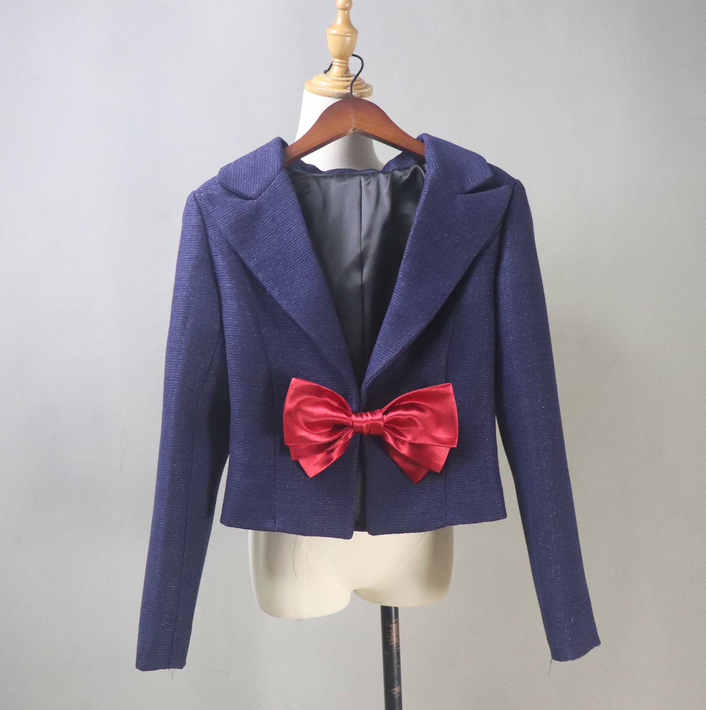 Custom Made Fitted Short Blazer with Red Bow