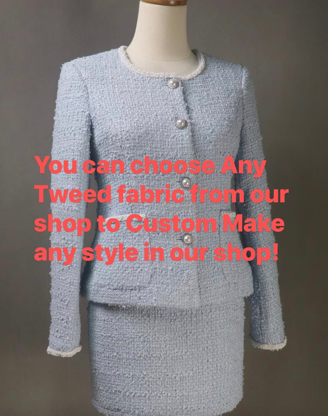 Women's Custom Made Suit Tweed Jacket + Skirt Suit 6 Colours, Plus Sizes, Children formal Suit, Wedding, Speech Day, Personalised clothes - Fashion Pioneer 
