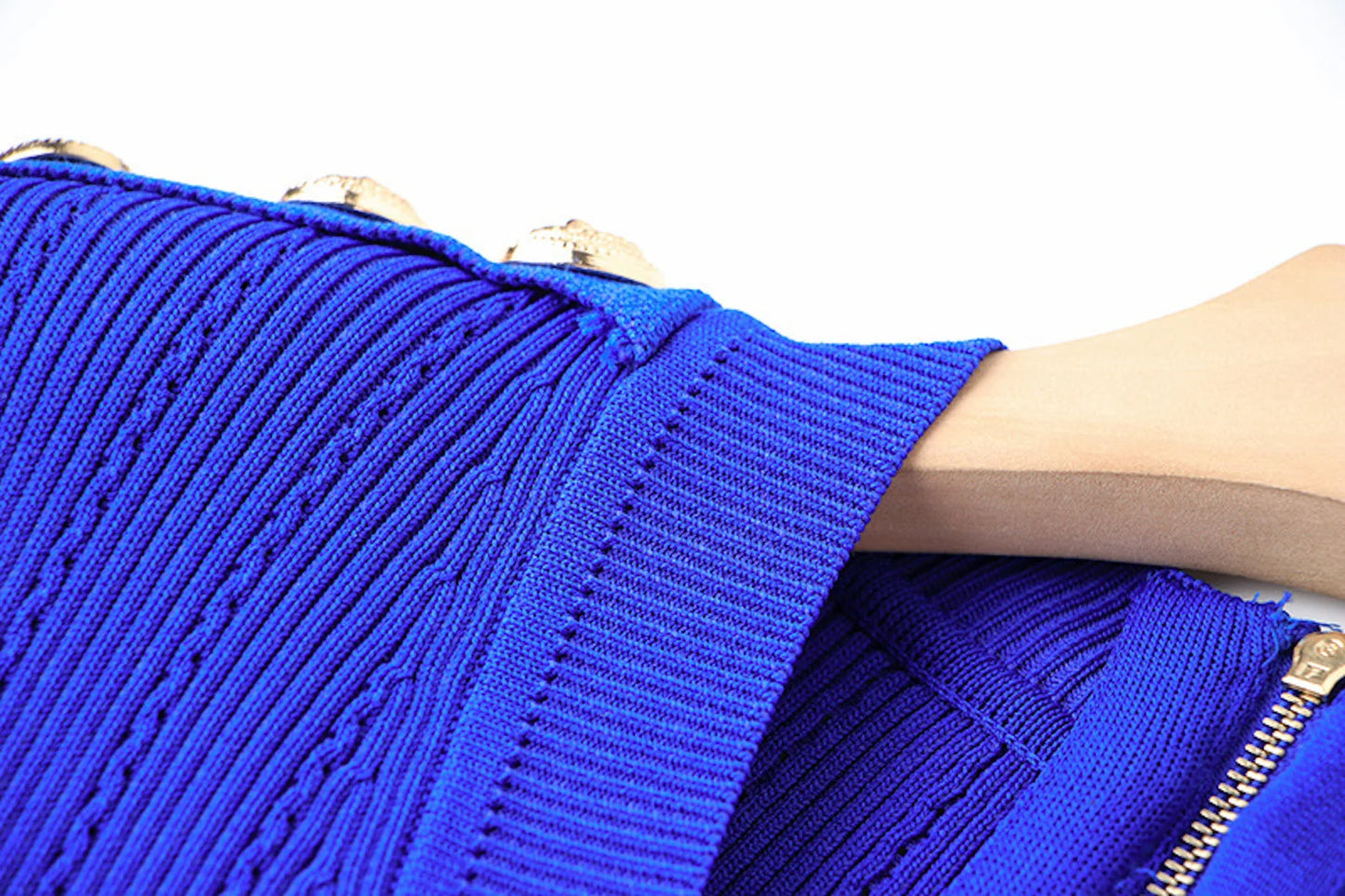 Royal Blue Bodycon Mini Short Dress Ladies V Neck