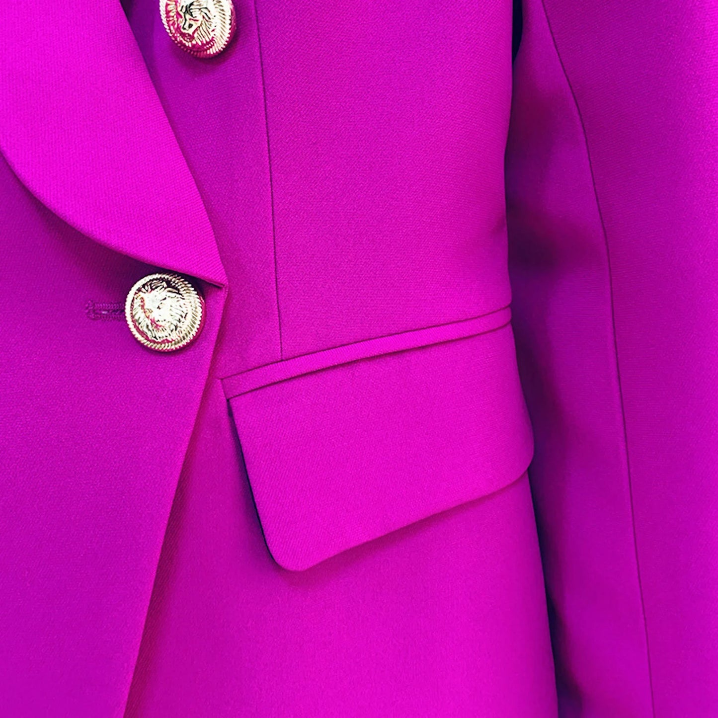 Purple Shawl Collar Blazer + Crop Trousers Suit