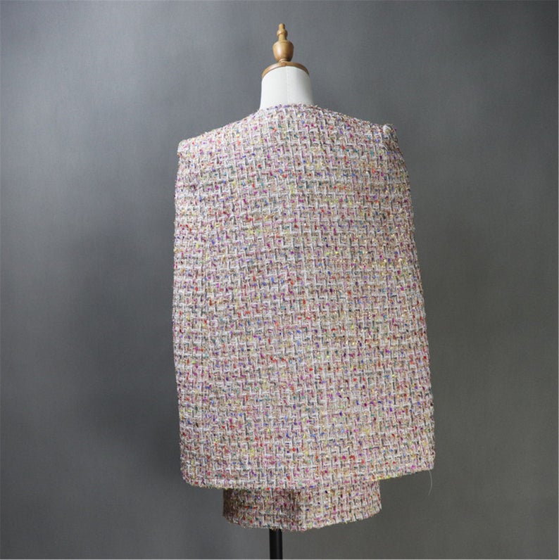 Women's Custom Made Multi-Color Tweed Coat Jacket Blazer+ Vest + Skirt 3 Pieces Suit Pink   UK CUSTOMER SERVICE!  Women's Custom Made Multi-Color Tweed Coat Jacket Blazer+ Vest + Skirt 3 Pieces Suit Pink, all of our suits can be made with a Skirt or a pair of Shorts or Trousers.  All items are made to order. Please advise your height, weight and body measurements ( Bust, shoulder, Sleeves, Waist and Length etc). Our tailors will make the order for you!